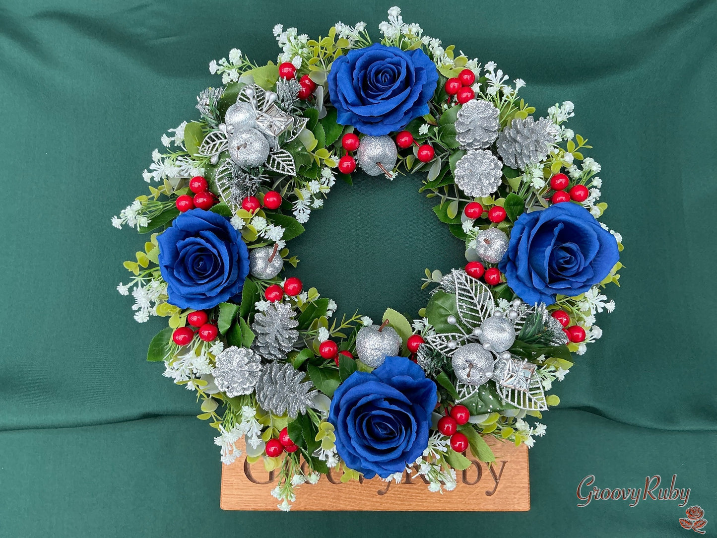 Berry Blue Christmas Wreath