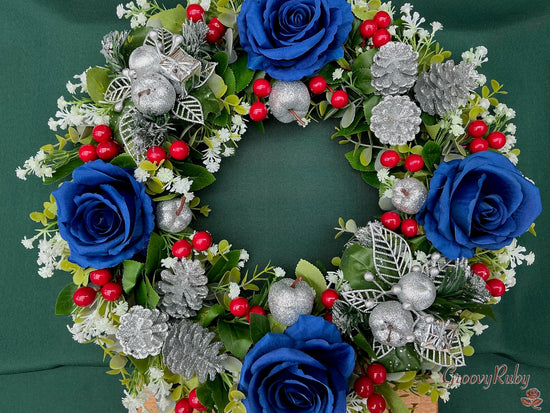 Berry Blue Christmas Wreath